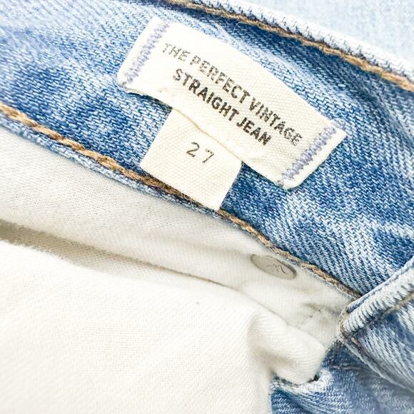 Madewell The Perfect Vintage Straight Jean Ripped Light Wash Denim Size 27 - Picture 6 of 8